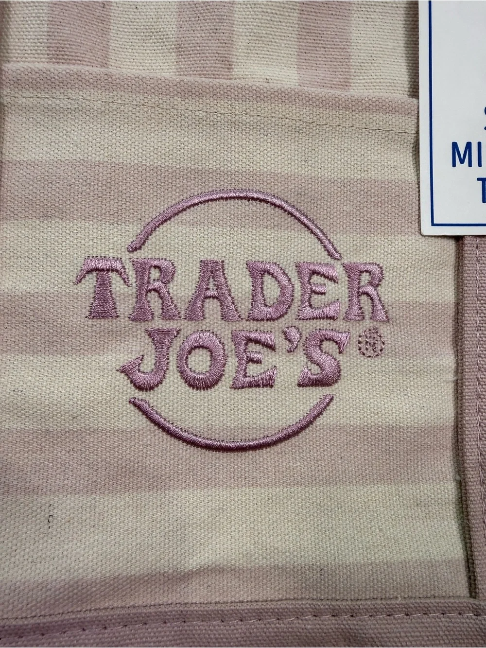 NWT Trader Joe’s Striped Mini Canvas Tote Bags Set of 4 Pastel Colors Spring